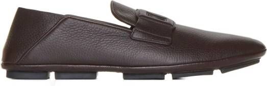 Dolce & Gabbana Platte Schoenen DG Driver Stijl Brown Heren