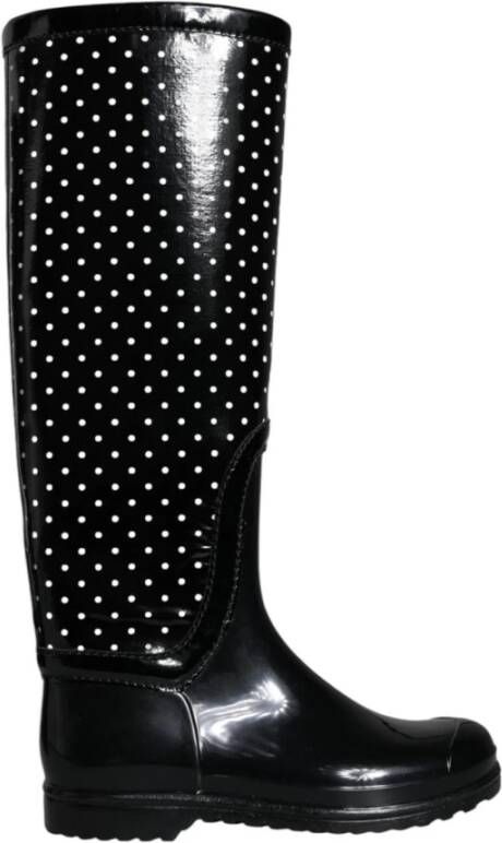 Dolce & Gabbana Polka Dot Glossy Rain Boots