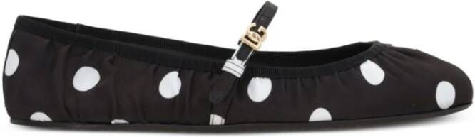 Dolce & Gabbana Polka Dot Katoenen Ballerina Zwart Wit
