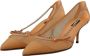 Dolce & Gabbana Stijlvolle Beige Mesh Pumps met Zilveren Kettingen Beige Dames - Thumbnail 2