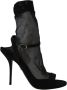 Dolce & Gabbana Zwarte Tule Stretch Stiletto Sandalen Black Dames - Thumbnail 2