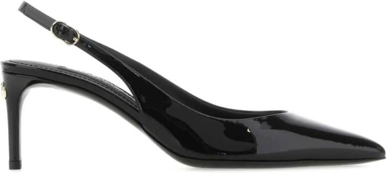 Dolce & Gabbana Slingback pumps van lakleer met DG-gesp Black Dames