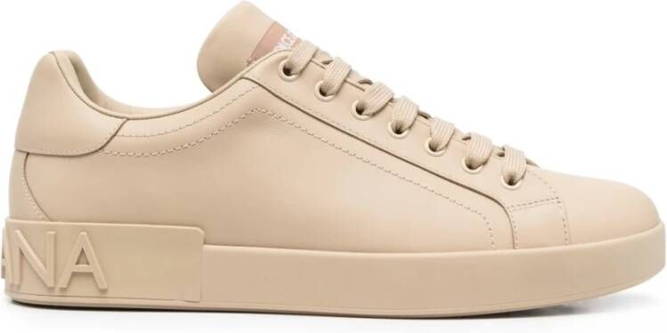 Dolce & Gabbana Portofino Low-Top Sneakers Beige Heren