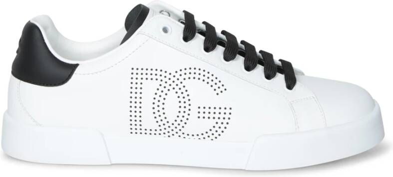 Dolce & Gabbana Portofino Leren Sneakers met Geperforeerd Logo - Foto 3