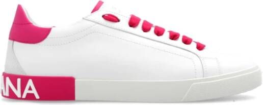 Dolce & Gabbana Fuchsia Portofino Lage Sneakers Pink Dames