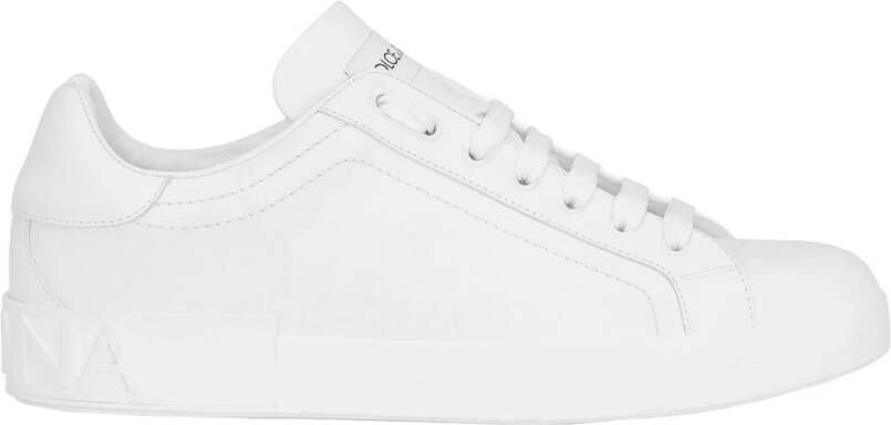 Dolce & Gabbana Leren lage sneakers ronde neus White Heren