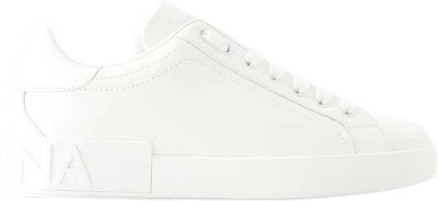 Dolce & Gabbana Leren lage sneakers ronde neus White Heren
