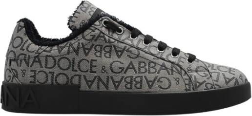 Dolce & Gabbana Portofino Sneaker Multicolor Jacquard Stof Multicolor Heren