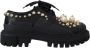 Dolce & Gabbana Prachtige Zwarte Trekking Derby met Gouden Studs Black Dames - Thumbnail 32