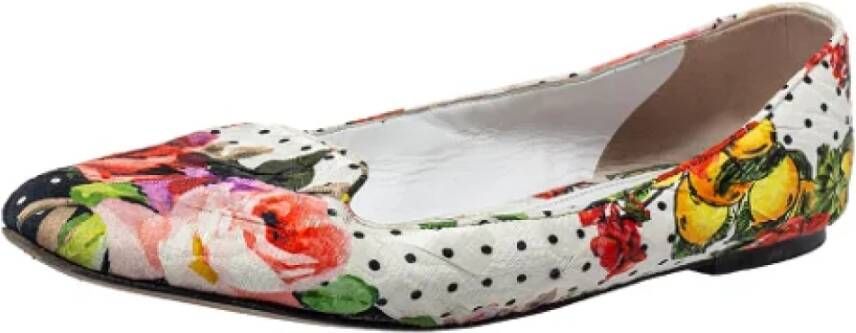 Dolce & Gabbana Pre-owned Fabric flats White Dames