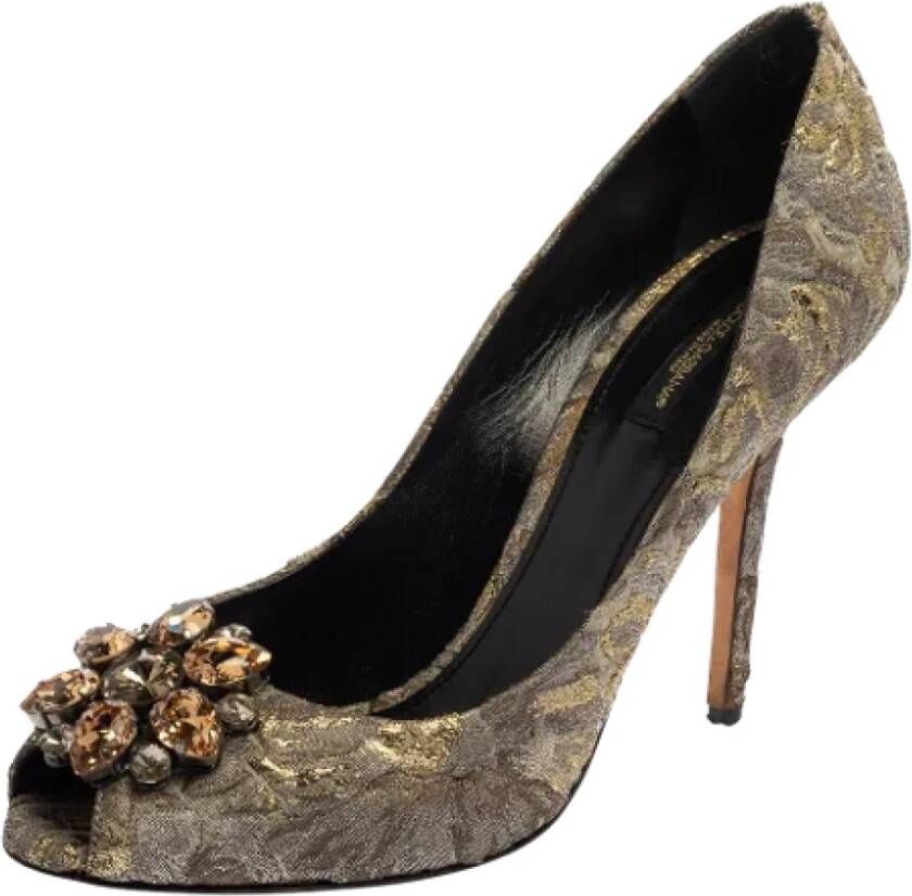 Dolce & Gabbana Pre-owned Fabric heels Gray Dames