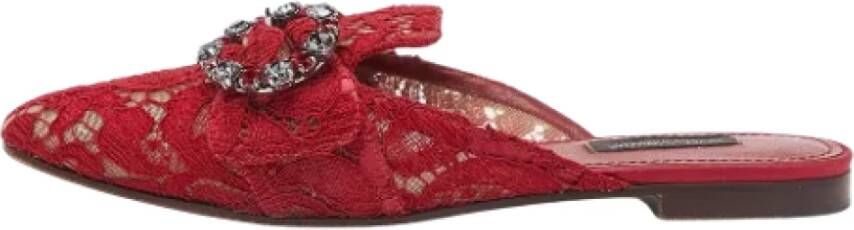 Dolce & Gabbana Pre-owned Fabric mules Red Dames