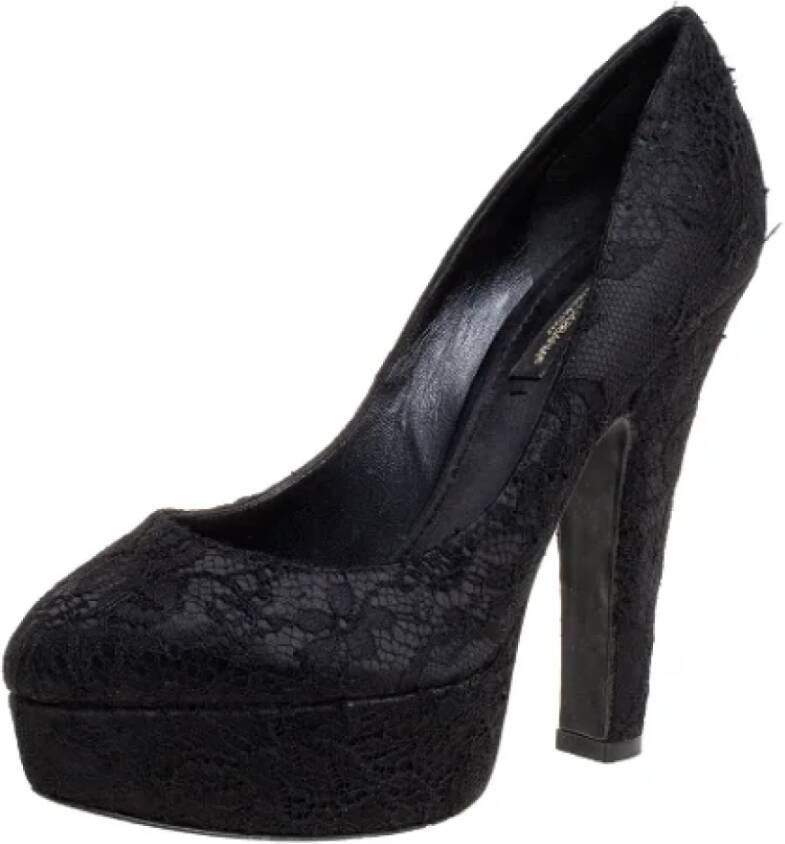 Dolce & Gabbana Pre-owned Lace heels Black Dames