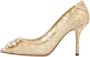 Dolce & Gabbana Pre-owned Lace heels Yellow Dames - Thumbnail 1