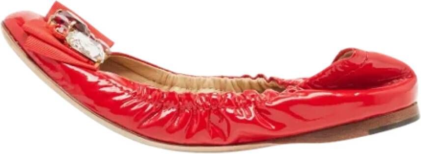 Dolce & Gabbana Pre-owned Leather flats Red Dames
