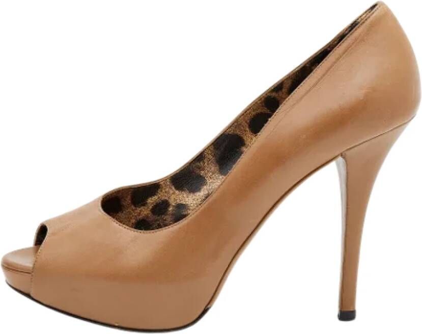Dolce & Gabbana Pre-owned Leather heels Beige Dames