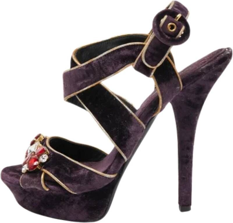 Dolce & Gabbana Pre-owned Leather sandals Purple Dames