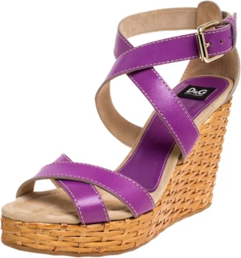 Dolce & Gabbana Pre-owned Leather sandals Purple Dames