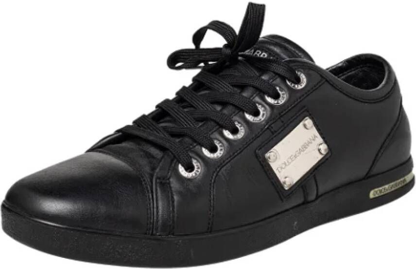 Dolce & Gabbana Pre-owned Leather sneakers Black Dames