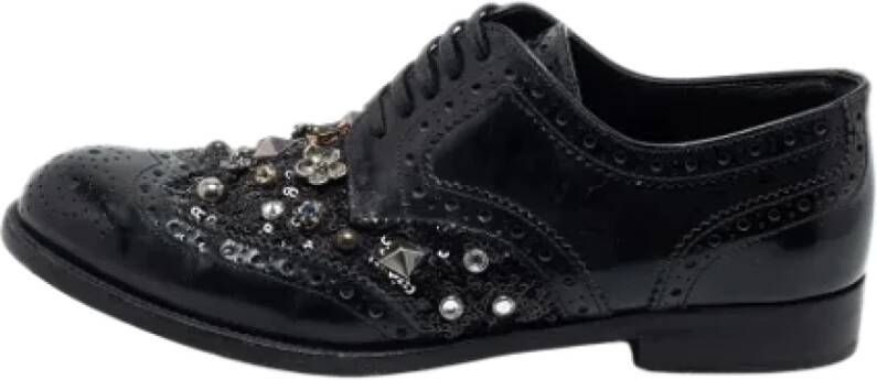 Dolce & Gabbana Pre-owned Leather sneakers Black Dames