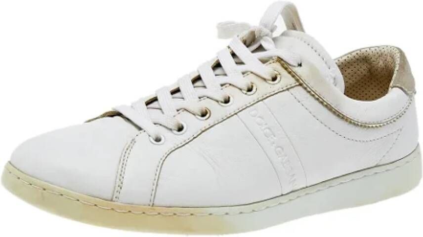 Dolce & Gabbana Pre-owned Leather sneakers White Dames