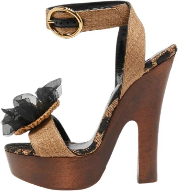 Dolce & Gabbana Pre-owned Raffia sandals Brown Dames