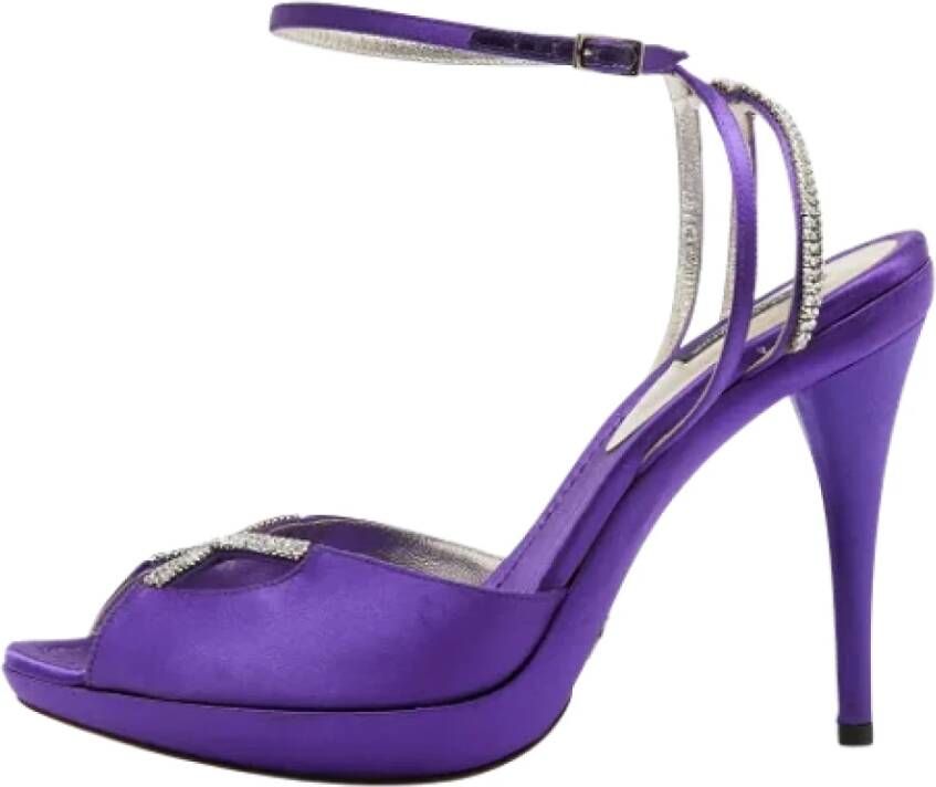 Dolce & Gabbana Pre-owned Satin sandals Purple Dames