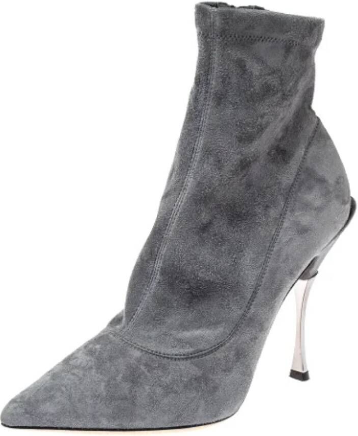 Dolce & Gabbana Pre-owned Suede boots Gray Dames