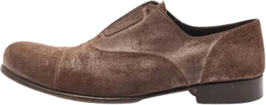 Dolce & Gabbana Pre-owned Suede flats Brown Dames