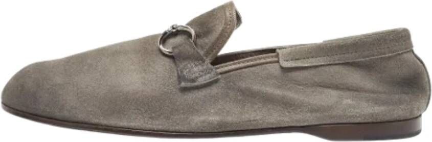 Dolce & Gabbana Pre-owned Suede flats Gray Dames