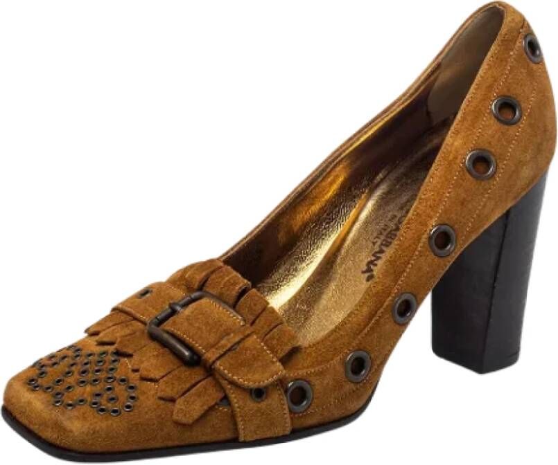 Dolce & Gabbana Pre-owned Suede heels Brown Dames