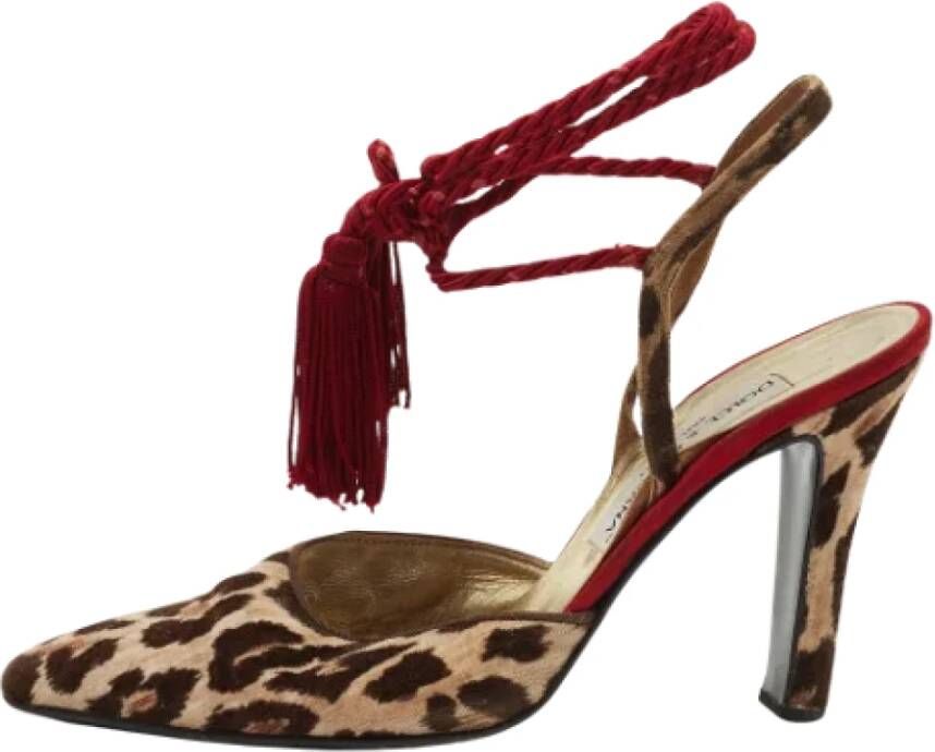 Dolce & Gabbana Pre-owned Velvet heels Brown Dames