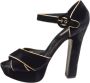 Dolce & Gabbana Pre-owned Velvet sandals Black Dames - Thumbnail 1