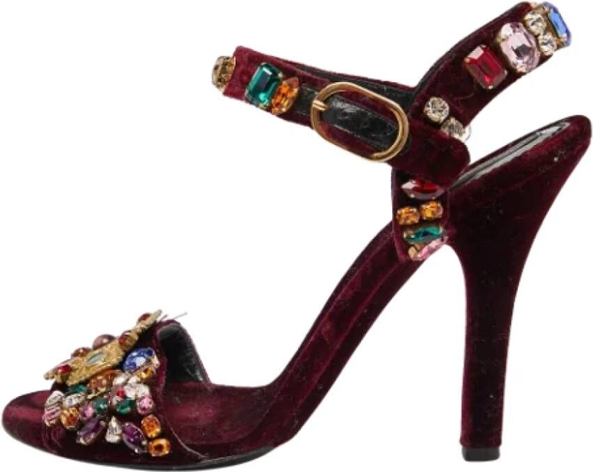 Dolce & Gabbana Pre-owned Velvet sandals Multicolor Dames