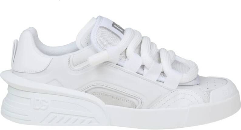 Dolce & Gabbana Premium Leren Witte Sneakers White Heren