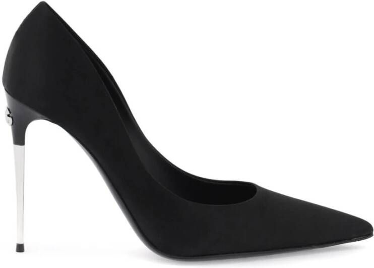 Dolce & Gabbana Elegante Zijde Blend Stiletto Hak Schoenen Black Dames