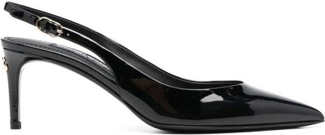 Dolce & Gabbana Slingback pumps van lakleer met DG-gesp Black Dames