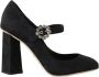 Dolce & Gabbana Zwarte Brokaat Hoge Hakken Mary Janes Schoenen Black Dames - Thumbnail 1