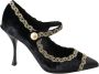 Dolce & Gabbana Zwarte Velvet Gouden Mary Janes Pumps Black Dames - Thumbnail 7