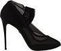 Dolce & Gabbana Zwarte Tule Stretch Laarzen Pumps Schoenen Black Dames - Thumbnail 9