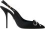 Dolce & Gabbana Zwarte slingback hakken met kristalversiering Black Dames - Thumbnail 2