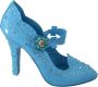 Dolce & Gabbana Blauwe Bloemen Kristallen Cinderella Hakken Schoenen Blue Dames - Thumbnail 1