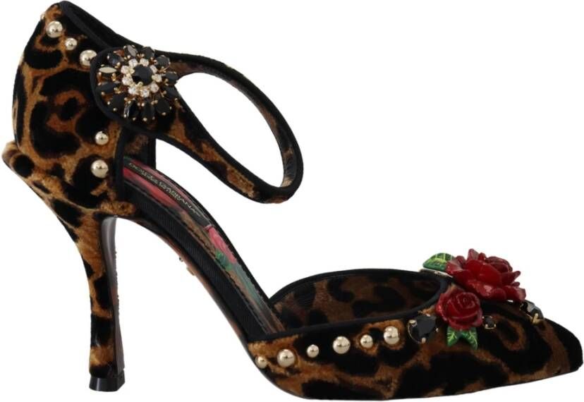 Dolce & Gabbana Luipaardprint Bloem Sandalen Multicolor Dames