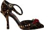 Dolce & Gabbana Luipaard Enkelband Sandalen met Bloemversieringen Brown Dames - Thumbnail 1