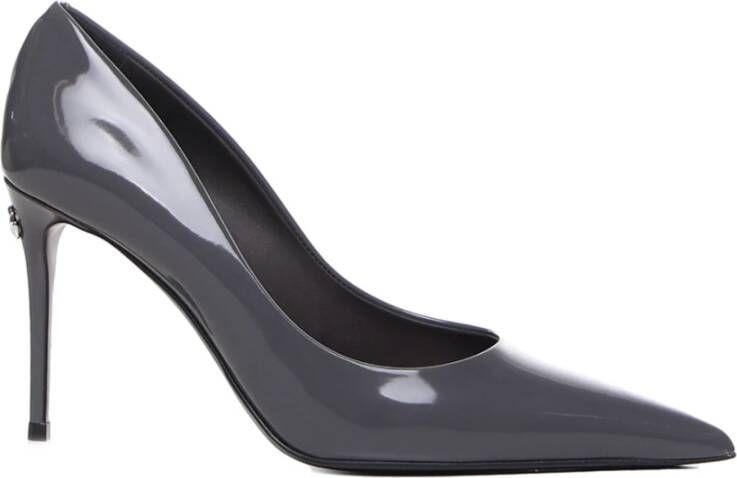 Dolce & Gabbana Grijze Kalfsleren Pumps met Puntige Neus Gray Dames