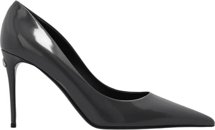 Dolce & Gabbana Grijze Kalfsleren Pumps met Puntige Neus Gray Dames