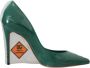 Dolce & Gabbana Groene Leren Hakken Pumps met Multicolor Detail Green Dames - Thumbnail 1