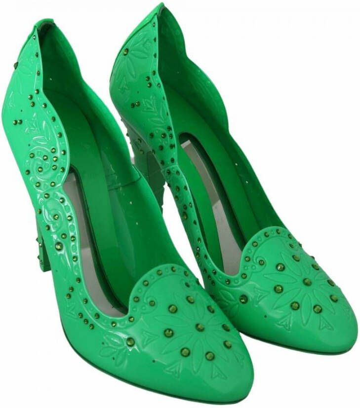 Dolce & Gabbana Betoverende Assepoester Kristal Pumps in Groen Green Dames - Foto 4