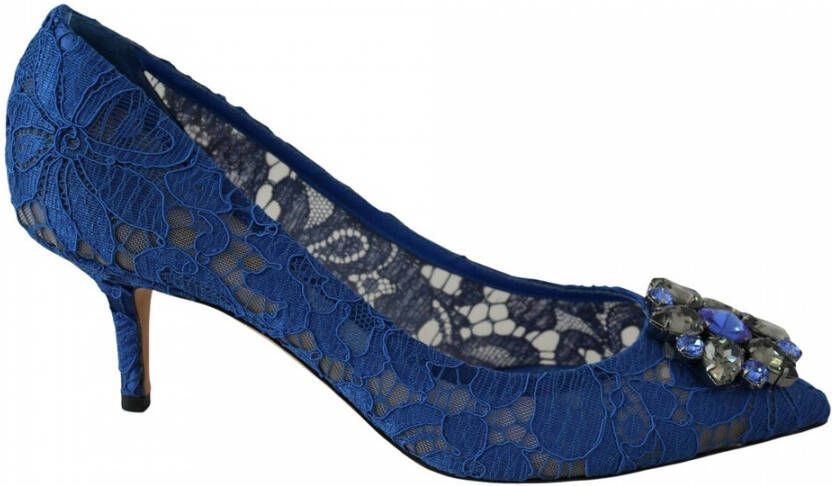 Dolce & Gabbana Pumps in Taormina Lace with Crystals Blauw Dames