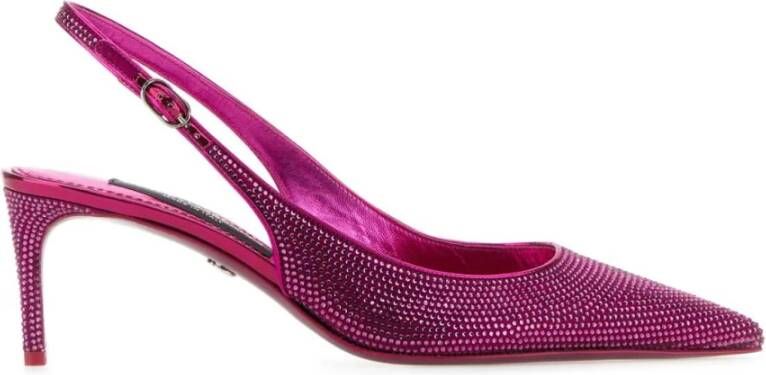 Dolce & Gabbana Luxe Versierde Satijnen Lollo Pumps Purple Dames
